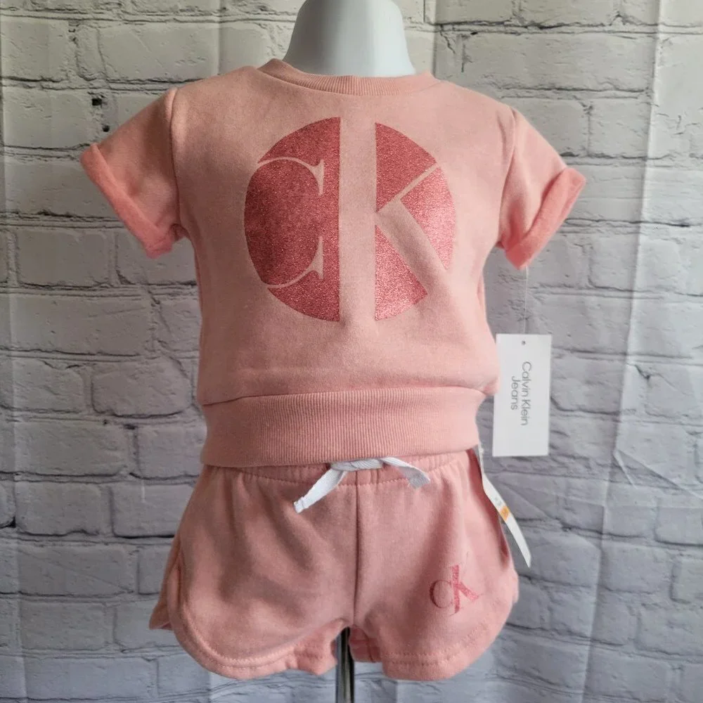Calvin Klein Baby Girls Fleece Top and Shorts Set